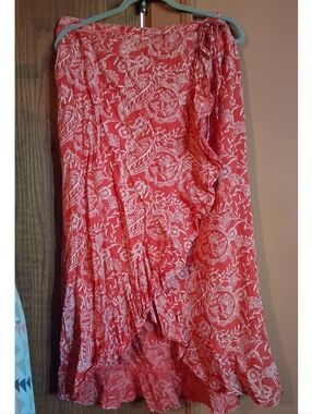 Red Wrap Skirt